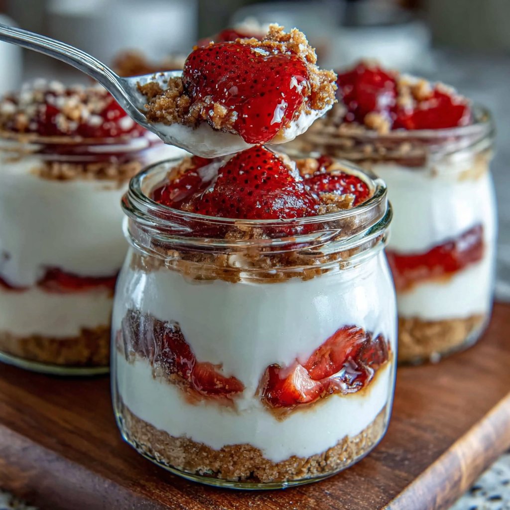 Strawberry Cream Pie Jars