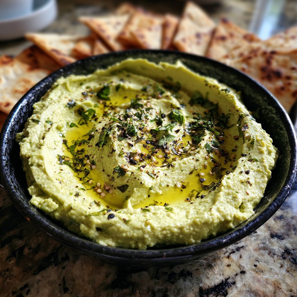Avocado Basil Hummus
