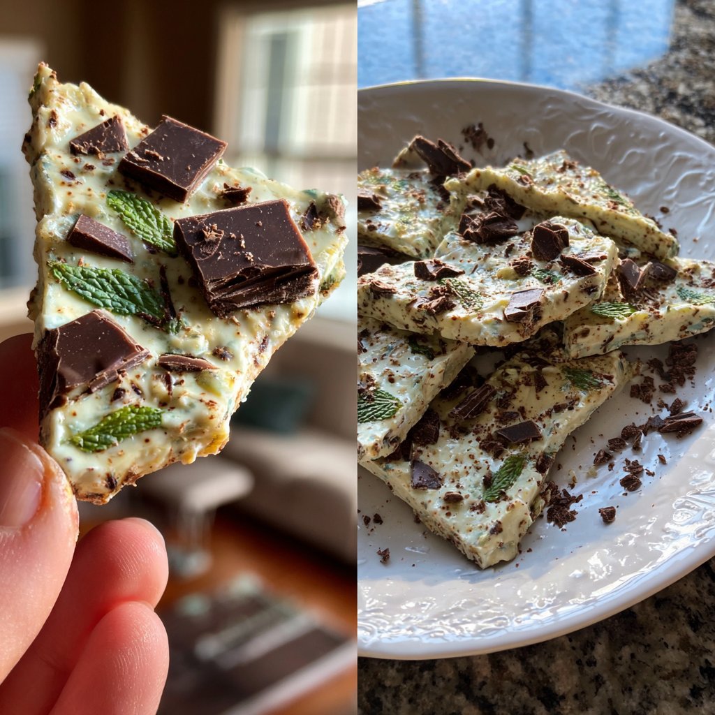 Mint Chocolate Chip Cottage Cheese Bark