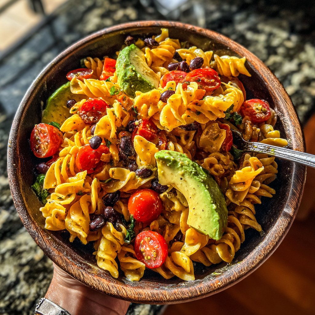 Taco Pasta Salad Avocado Bowl