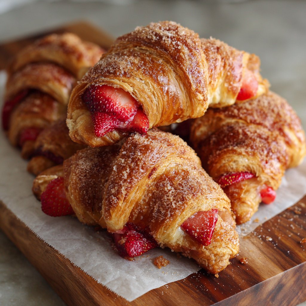 Cinnamon Sugar Strawberry Croissants