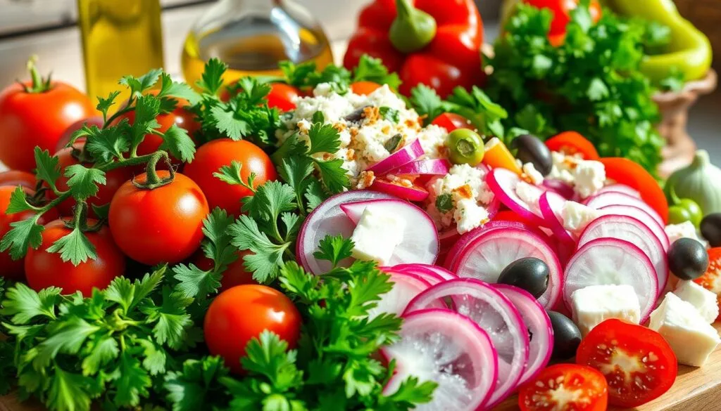 Fresh Mediterranean Salad Ingredients Fresh Mediterranean Salad Ingredients
